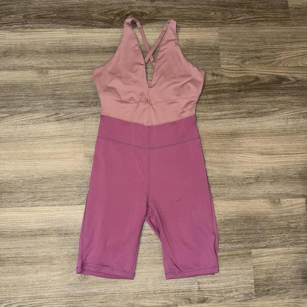 FP Movement by Free People Mauve & Dusty Rose Cropped Jumpsuit